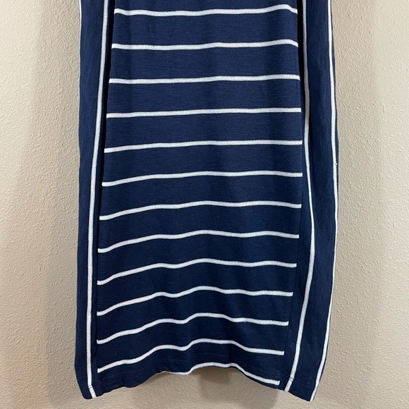 Renee C Women's navy blue white striped lined midi skirt, sz S, EUC - Picture 6 of 6